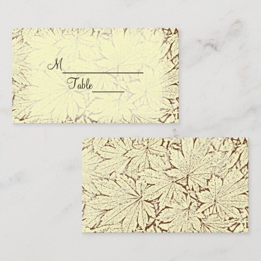 ブラウン離れ抽象芸術秋の結婚式座席表 プレイスカード (正面/裏面)