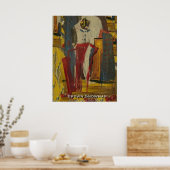 ブラウン雪だるま ポスター (キッチン)