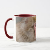 ブラウン雪のサル、写真日本の撮影 マグカップ (左)