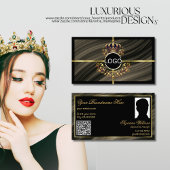 ブラウン頭が切れる金ゴールド王室のクラウンのロゴ写真QRコード 名刺