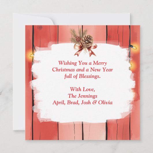 ブラウン馬と牛のクリスマスファーム (裏面)