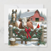 ブラウン馬と牛のクリスマスファーム (正面)