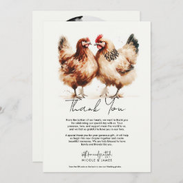 ブラウン鶏の水の色は結婚ありがとう 招待状