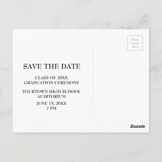 ブラウン3枚の写真の卒業救期日 ポストカード (裏面)