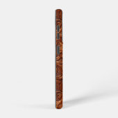 ブラウン3-D工具皮革花柄2モノグラム SAMSUNG GALAXYケース (右側面)