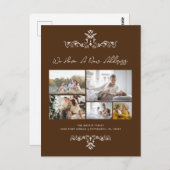 ブラウン5枚の写真華美の移動告知 ポストカード (正面/裏面)