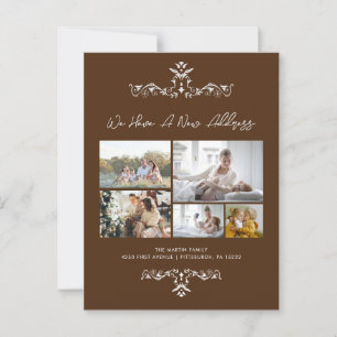 ブラウン5枚の写真華美の移動告知 ポストカード