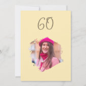 ブラウン60誕生日シンプルドードルフラワー 招待状 (裏面)