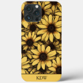 ブラウン・アイド・スーザン・モノグラム Case-Mate iPhoneケース (裏面)