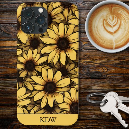 ブラウン・アイド・スーザン・モノグラム Case-Mate iPhoneケース