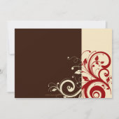 [ブラウン]、[アイボリー]、[赤い逆旋回]結婚式招待状 招待状 (裏面)