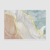 ブラウン&アクアアルコールインクパターン金ゴールドインレイ 薄葉紙 (正面)