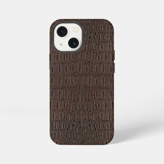 ブラウン・アリゲーター・スキン柄 iPhoneケース (裏面)