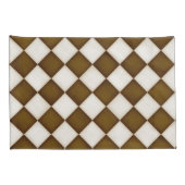 ブラウン&アンティークホワイトダイヤモンド 枕カバー (裏面-右)