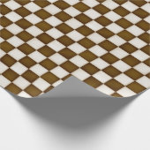 ブラウン&アンティークホワイト市松模様に ラッピングペーパー (角)