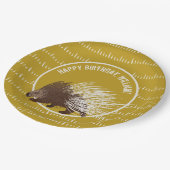 ブラウン·アンド·マスタード·山嵐の誕生日パーティー ペーパープレート (アングル)