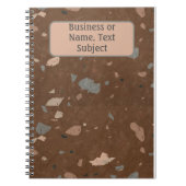 ブラウン&アーストーンテラゾパタパーソナライズされたーン ノートブック (正面)