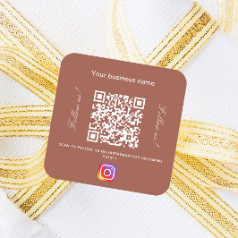 ブラウン・アース・ビジネス名qrコードinstagram スクエアシール