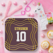 ブラウン&イエロースポーツテーマ ペーパープレート (パーティー)