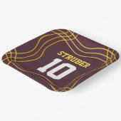 ブラウン&イエロースポーツテーマ ペーパープレート (傾斜あり)