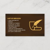 ブラウン&イエロー公証人ローン署名エージェントの写真 名刺 (裏面)