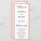 ブラウン、イエロー、ホワイトプレイド結婚式 プログラム (正面/裏面)