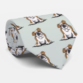 ブラウン・イン・ホワイト・イングリッシュ・ブルドッグ・シッかわいらしト ネクタイ (ロール)