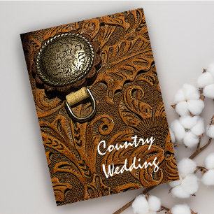 ブラウン ウエスタン サドル カントリー ウエスタン ウェディング 招待状