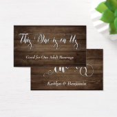 ブラウン·ウッ素朴ドに白い文字、ドリンク·チケット (デスク)