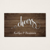 ブラウン·ウッ素朴ドに白い文字、ドリンク·チケット (裏面)