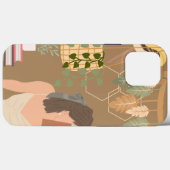 ブラウン・エステティック・ウーマン読書本 Case-Mate iPhoneケース (裏面 (横))