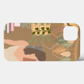 ブラウン・エステティック・ウーマン読書本 Case-Mate iPhoneケース (裏面 (横))