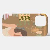 ブラウン・エステティック・ウーマン読書本 Case-Mate iPhoneケース (裏面 (横))
