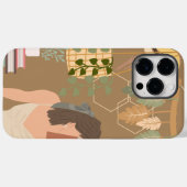 ブラウン・エステティック・ウーマン読書本 Case-Mate iPhoneケース (裏面 (横))