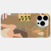 ブラウン・エステティック・ウーマン読書本 Case-Mate iPhoneケース (裏面 (横))