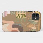 ブラウン・エステティック・ウーマン読書本 Case-Mate iPhoneケース (裏面(横))