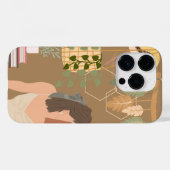 ブラウン・エステティック・ウーマン読書本 Case-Mate iPhoneケース (裏面 (横))