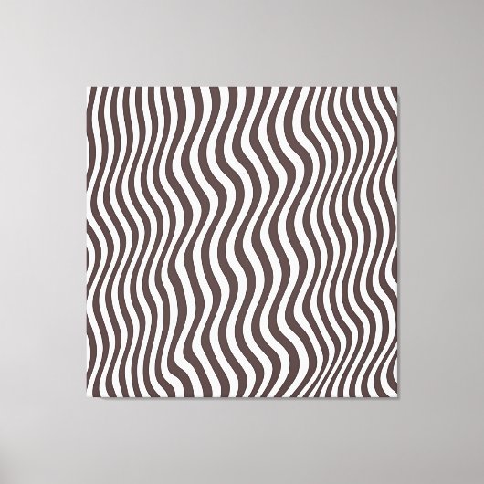 ブラウン オプティック ストライプ キャンバスプリント (正面)