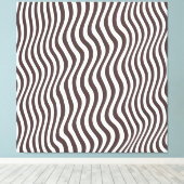 ブラウン オプティック ストライプ キャンバスプリント (インサイチュ (ウッドフロア))