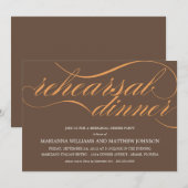 ブラウン＆オレンジのリハーサル | パーティー招待状 招待状 (正面/裏面)