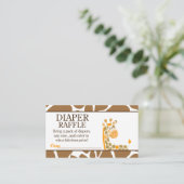 ブラウン/オレンジキリン赤ちゃんシャワーおむつラッフル エンクロージャーカード (スタンド正面)