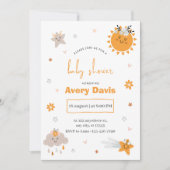 ブラウン&オレンジスカイ赤ちゃんシャワー 招待状 (正面)