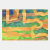 ブラウン、オレンジ、タンズアートラッピングクラフト紙 ラッピングペーパーシート (正面)