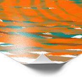 ブラウン、オレンジ、ティール（緑がかった色）ボーホアーストーンカラー フォトプリント            (角)