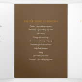 ブラウン・オレンジ・モノグラムの芸術物語の献身的な結婚作品 三つ折りプログラム (内部中)