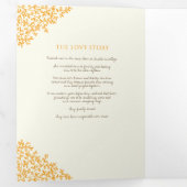 ブラウン・オレンジ・モノグラムの芸術物語の献身的な結婚作品 三つ折りプログラム (内部最初)