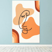 ブラウン、オレンジ、赤のはっきりしたイラストレーション抽象芸術 キャンバスプリント (インサイチュ (ウッドフロア))