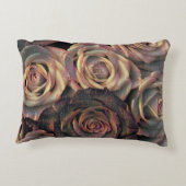 ブラウン、オレンジ、金ゴールドバラアクセント枕 アクセントクッション (裏面)