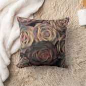 ブラウン、オレンジ、金ゴールドバラ装飾用クッション クッション (ブランケット)