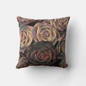 ブラウン、オレンジ、金ゴールドバラ装飾用クッション クッション (裏面)